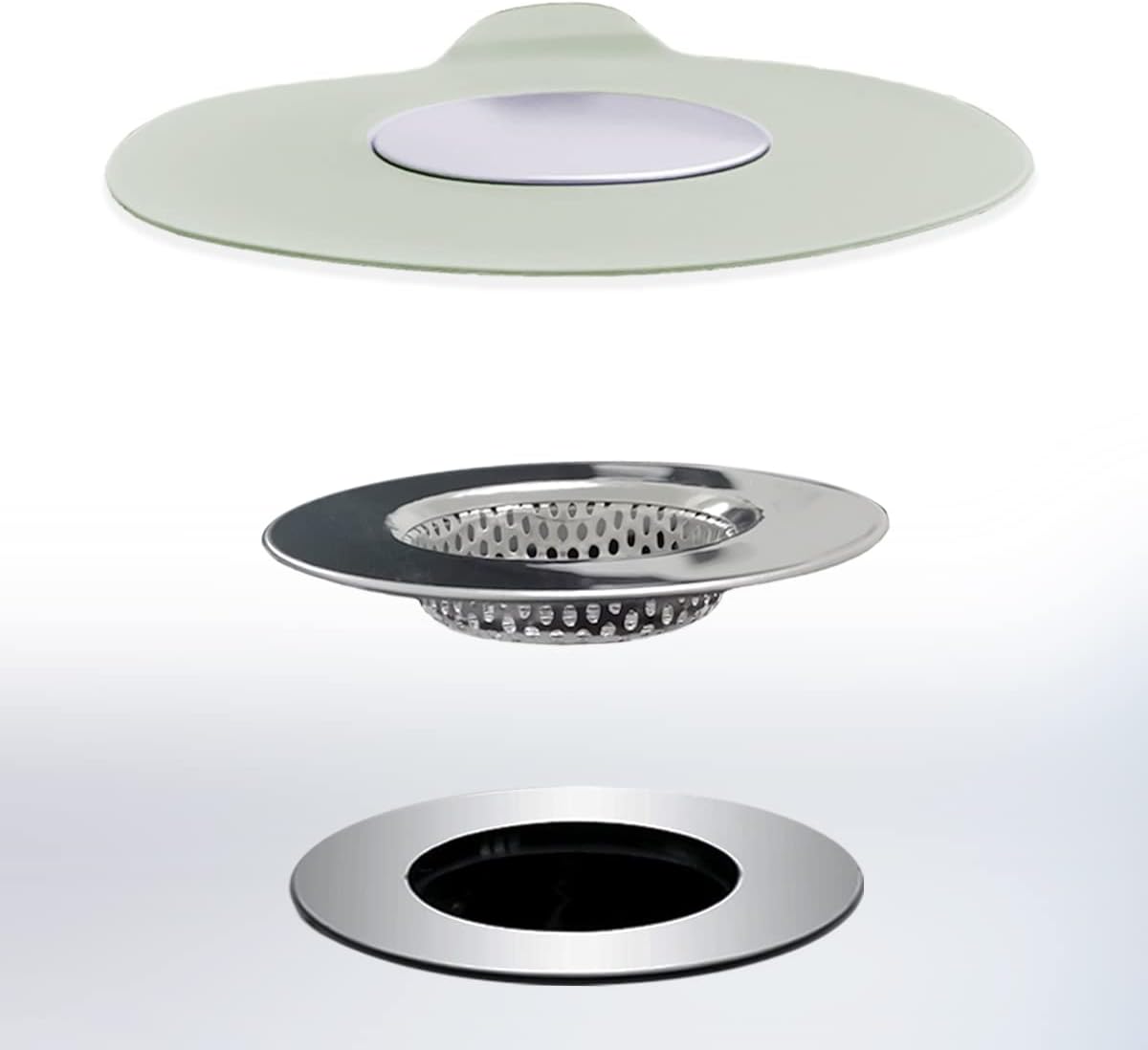 Seatery Bathtub Drain Strainers, Tub Drain Hair Catcher, Stainless Steel Bath Drain Cover Basket, Outer Diameter 3.0 inch/7.7cm, Inner Diameter 1.60 inch/4.0cm, Pack of 2
