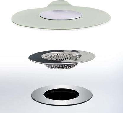 Seatery Bathtub Drain Strainers, Tub Drain Hair Catcher, Stainless Steel Bath Drain Cover Basket, Outer Diameter 3.0 inch/7.7cm, Inner Diameter 1.60 inch/4.0cm, Pack of 2