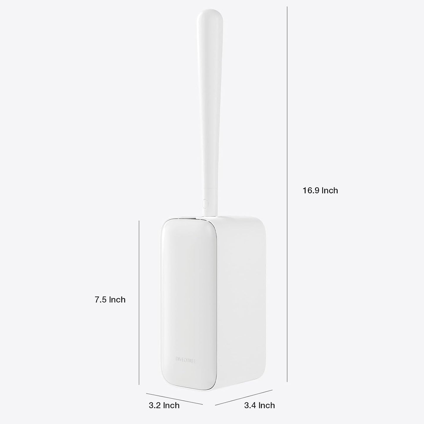 Toilet Cleaner Brush, Diveotree Toilet Brush and Holder for Dead Corner Cleaning, Wall Mounted Toilet Bowl Brush for Bathroom Decor, Toilet Scrubber Brush for Home/Hotel (White, 1pack)