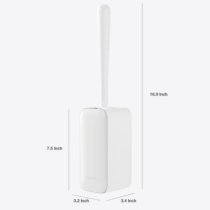 Toilet Cleaner Brush, Diveotree Toilet Brush and Holder for Dead Corner Cleaning, Wall Mounted Toilet Bowl Brush for Bathroom Decor, Toilet Scrubber Brush for Home/Hotel (White, 1pack)