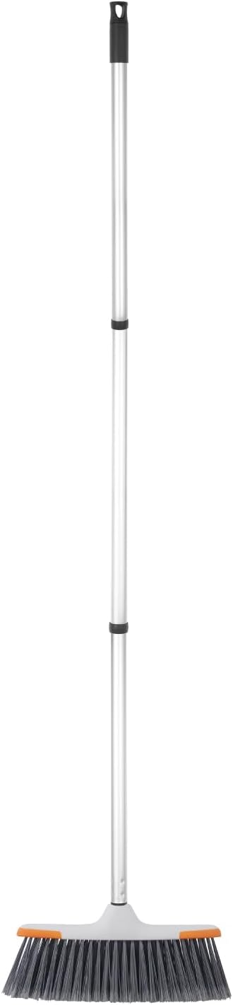 Superio Grey Broom, Heavy-Duty Indoor & Outdoor Broom with 48-Inch Handle, Multi-Surface Floor Cleaning for Home, Kitchen, Garage & Office