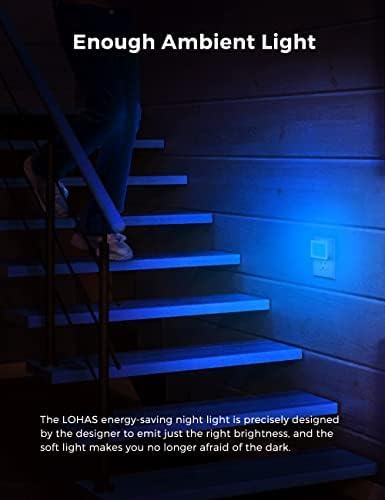 L LOHAS LED Night Lights Plug into Wall 2-Pack, 0.3W Plug in Night Light, Dusk to Dawn, 3000K Soft White, Bright Nightlight Auto-On/Off, for Adults Kids Room Bedroom Bathroom Hallway Kitchen, Non-Dim