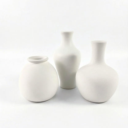 Daittin Small Ceramic Vase Set, Mini Flower Vases for Home Decor, Aesthetic Table Centerpieces for Living Room Bedroom Bathroom Shelf (Style-5)