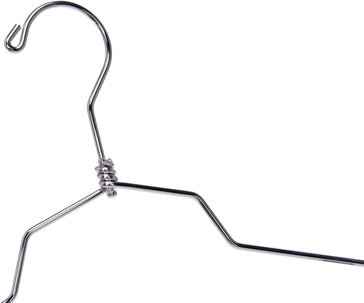 Quality Hangers Metal Skirt Hangers with Clips 10 Pack - Wire Pants Hangers with Swivel Hook - Heavy Duty Hangers for Jeans with Adjustable Metallic Clips - Ideal Clothing Hangers (10, 16")