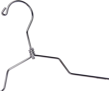 Quality Hangers Metal Skirt Hangers with Clips 10 Pack - Wire Pants Hangers with Swivel Hook - Heavy Duty Hangers for Jeans with Adjustable Metallic Clips - Ideal Clothing Hangers (10, 16")