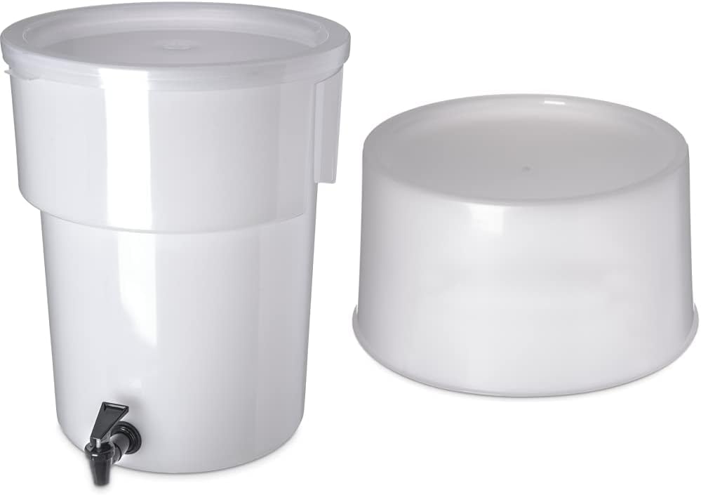 Carlisle FoodService Products Round Beverage Dispenser, Durable Drink Dispenser with Spigot and Sturdy Base for Catering, Events, and Parties, Plastic, 5 Gallons, Black