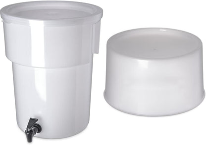 Carlisle FoodService Products Round Beverage Dispenser, Durable Drink Dispenser with Spigot and Sturdy Base for Catering, Events, and Parties, Plastic, 5 Gallons, Black