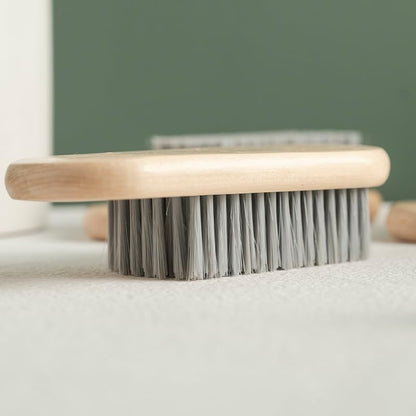 2 Pcs Wood Laundry Brush | Soft Bristle, For Shoe & Clothing Stain Removal, Easy to Grip, Scrubs Tough on Delicate, Hand Washing Clothes