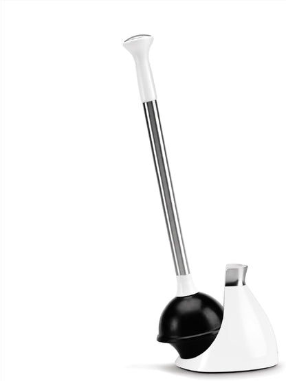 simplehuman Toilet Brush with Caddy, Stainless Steel, White