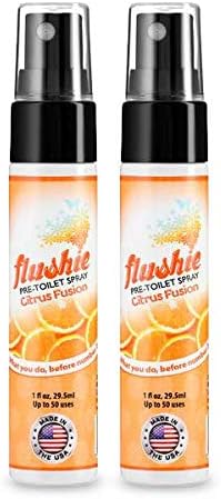 Flushie Pre-Toilet Spray Travel Size Toiletries Bathroom Spray for Toilet Deodorizer Traveling Essentials - Poop Odor Eliminator (Linen, 1oz 3pack)