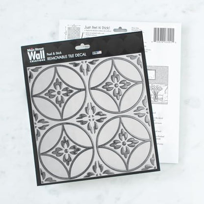 Main Street – 24-Pack of 8 x8 Peel and Stick Backsplash Wallpaper Tiles – Removable Self Adhesive Wall Tile for Kitchen, Renter-Friendly for Your Home and DIY Projects (Patina Copper)