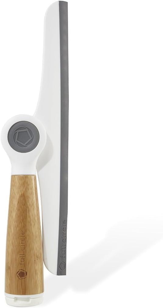 Full Circle Clean Ocean Squeegee - Shower, Glass, Window, Tile, Windshield - Streak-Free Finish with Rotating Hook for Easy Storage