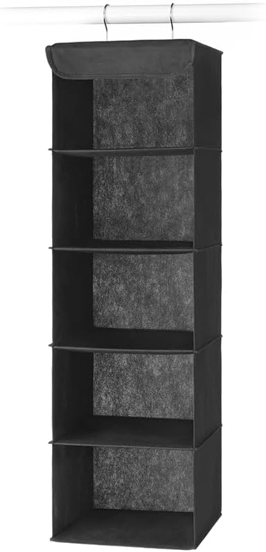 Whitmor 5 Section Closet Organizer - Hanging Shelves with Sturdy Metal Frame