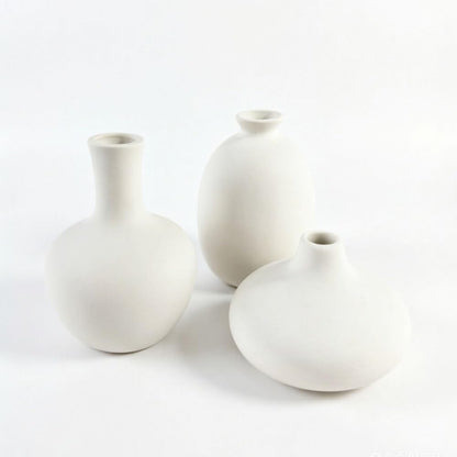 Daittin Small Ceramic Vase Set, Mini Flower Vases for Home Decor, Aesthetic Table Centerpieces for Living Room Bedroom Bathroom Shelf (Style-5)