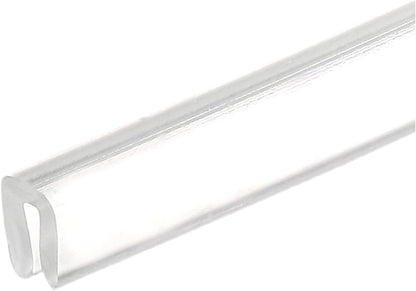 PATIKIL U Channel Rubber Edge Trim, (6.6 ft Long x 5/32" Width, 3/64" Slot for 3/64"-5/64" Thick Edge), Flexible Clear Rubber Seal Strip Protector, Suit for - Glass Tables/Metal Sheet