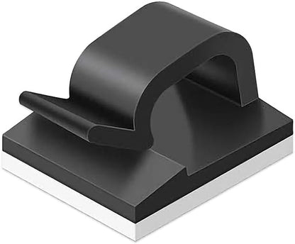 100 pcs of self Adhesive Cable Clips, Peel and Management for wall Desk and Office (Black)