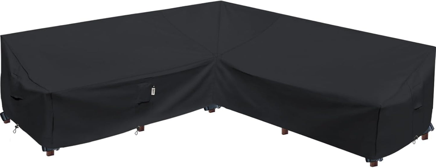 Patio Deck Box Cover, 63x30 Inch Fire Pit Covers with Straps and Handles, Waterproof Heavy Duty Outdoor Furniture Winter Cover for Keter, Suncast, Lifetime Container