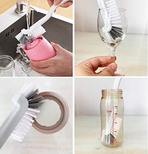 4 Piece Cleaner Brush to Deep Clean Tile Lines,Dearjana Small Scrub Brushs Corner Brush with Stiff Bristles for Detail Sink,Bottle,Household Pot Pan,Coffee Makers,Bathroom,Shower Cleaning,White