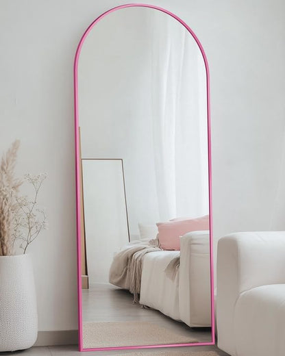 Antok 58" x19” Arched Full Length Floor Mirror, Gold Aluminum Frame, Free Standing/Wall Mount/Leaning for Bedroom, Living Room, Dressing Room