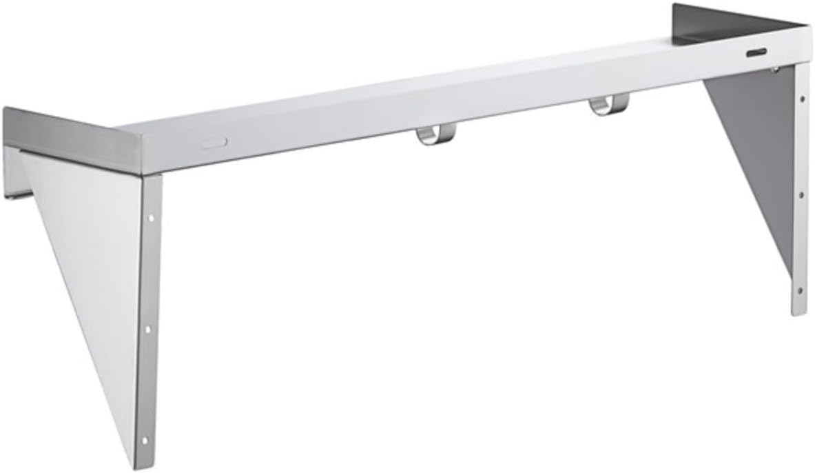 Stainless Steel Wall-Mounted Utility Shelf with Mop & Broom Holders, Cleaning Tool Organizer with Rag Hooks, Multiple Sizes (36 Inch)