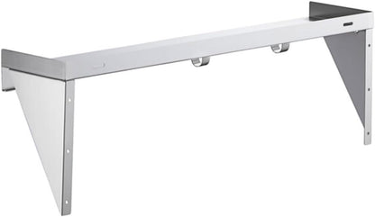 Stainless Steel Wall-Mounted Utility Shelf with Mop & Broom Holders, Cleaning Tool Organizer with Rag Hooks, Multiple Sizes (36 Inch)