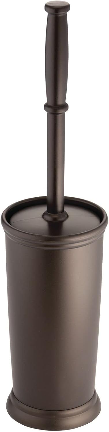 mDesign Metal Freestanding Slim Toilet Bowl Brush and Holder