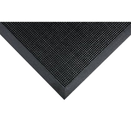 Notrax T28 Scrape® Moisture Trap Entry Scraper Mat, Outdoor Natural Rubber Doormat for Home or Business, Medium-Duty, Beveled Edges, 24" x 32", Black, T28S2432BL