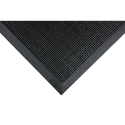 Notrax T28 Scrape® Moisture Trap Entry Scraper Mat, Outdoor Natural Rubber Doormat for Home or Business, Medium-Duty, Beveled Edges, 24" x 32", Black, T28S2432BL