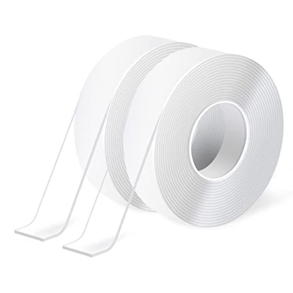 Art3d Double-Sided Tape (4-Roll of 10FT), Removable, Traceless, Washable, Reusable - Multipurpose Tape as Seen on TV (1/24" x 1/2" x 10', 4)