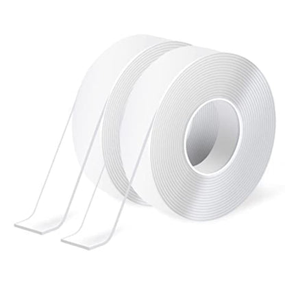 Art3d Double-Sided Tape (4-Roll of 10FT), Removable, Traceless, Washable, Reusable - Multipurpose Tape as Seen on TV (1/24" x 1/2" x 10', 4)