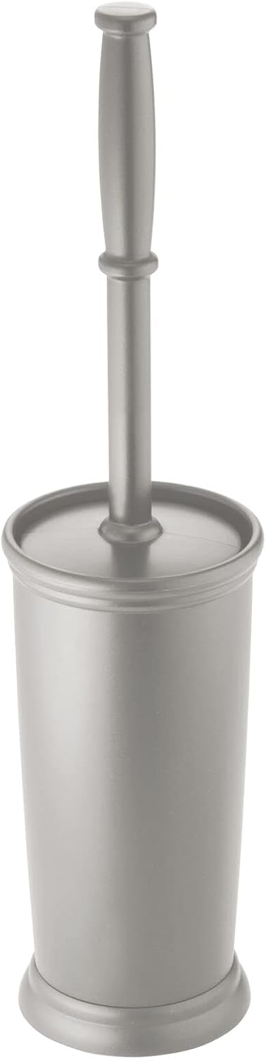 mDesign Metal Freestanding Slim Toilet Bowl Brush and Holder