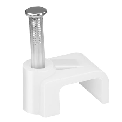 LeMotech Cable Clips, 1000pcs 8mm Wire Wall Clips with Steel Nails, Coaxial Nail Clamps for Cable Cord Management RG6 RG59 CAT5e CAT6 RJ45 Ethernet Cable Clamps, White