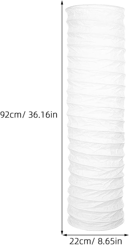 VOSAREA 2-Pack Paper Floor Lamp Shades for Standing Lamps – Sturdy Thickened Rice Paper Shade Replacement for Living Room Bedroom, 37" Tall Nordic Japanese Style White Cylinder Light Cover Decor