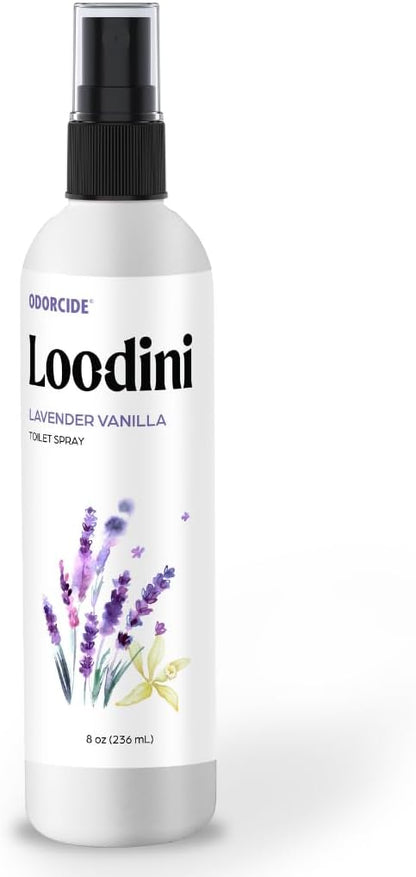 Odorcide Loo-Dini Lavender Vanilla 8oz Toilet Spray & Bathroom Spray – Use This Bathroom Spray Odor Eliminator Before You Go – Poop Spray For Toilet and Bathroom Air Freshener & Bathroom Deodorizer