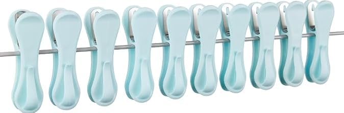 Hegs 24 Pack Multi-Color - The Smartest Heavy Duty Clothespins with Hooks - Hang 3 Garments at Once with Our Tough, Dual Hooks Clothes Pins with Anti-Rust Spring - Durable, Colorful Clothespins