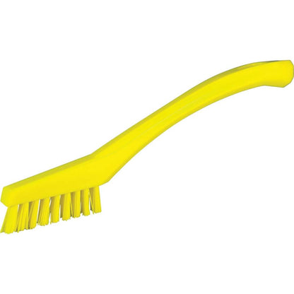 Vikan - 44016 Detail Brush, Multifunctional, Slip-Resistant Cleaning Tool, Extra Stiff Polypropylene & Polyester Bristle, 8 Inch, Yellow