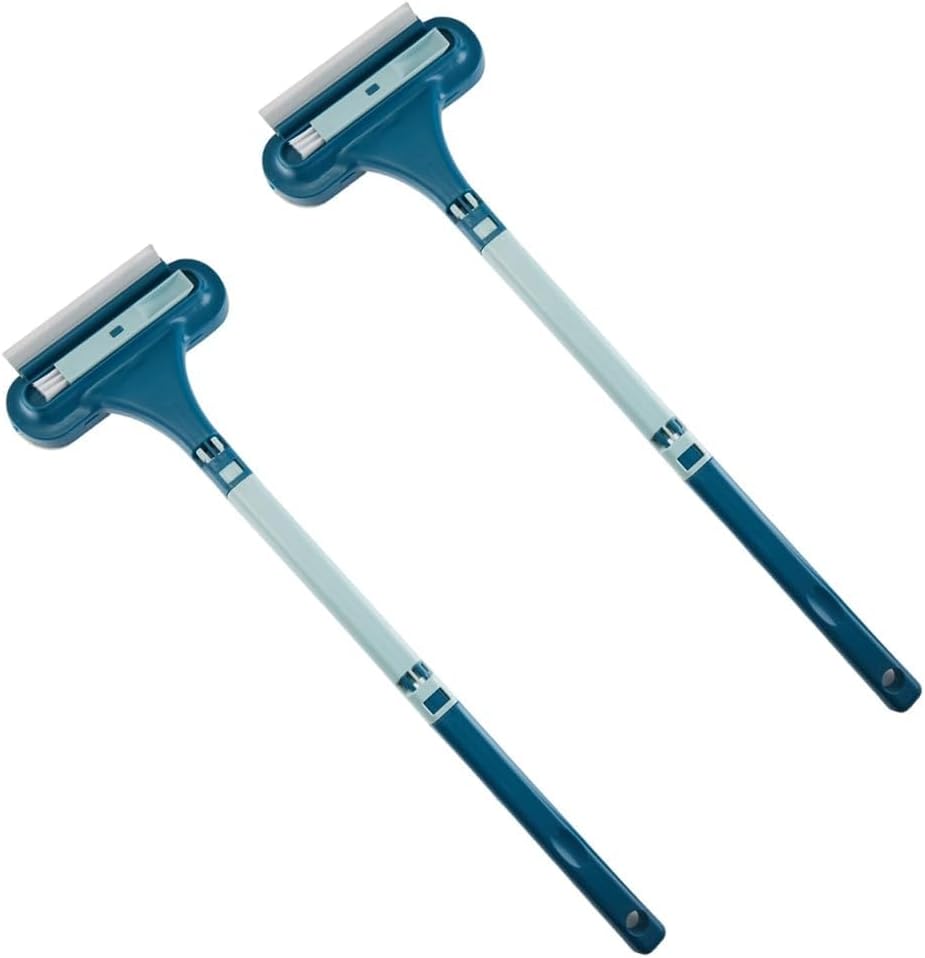 Window Screen Cleaning Brush,2 in 1 Window Screen Cleaner Tool with Squeegee,Mesh Screen Cleaner,Multi-Purpose Cleaning Brush for Patio, Door, Porch Screens (Blue)
