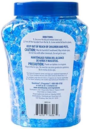 Clorox Fraganzia Crystal Beads Air Freshener, Long Lasting Room Deodorizer and Odor Eliminator Gel Beads to Freshen Home, Car, or Office, Fresh Ocean Breeze Scent, 12 Fl Oz - 2 Pack