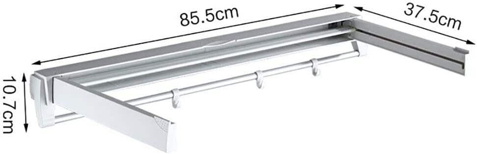 Wall Mounted Drying Rack Clothing for Laundry Foldable, Collapsible Clothes Drying Rack Folding Indoor, Laundry Dryer Hanger Rack with 7 Rods, for Laundry/Bathroom