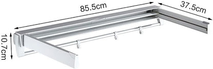 Wall Mounted Drying Rack Clothing for Laundry Foldable, Collapsible Clothes Drying Rack Folding Indoor, Laundry Dryer Hanger Rack with 7 Rods, for Laundry/Bathroom