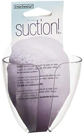 iDesign Plastic Self-Draining Suction Cup Soap Holder, Clear | Wall Mount, Kitchen Sink Bar