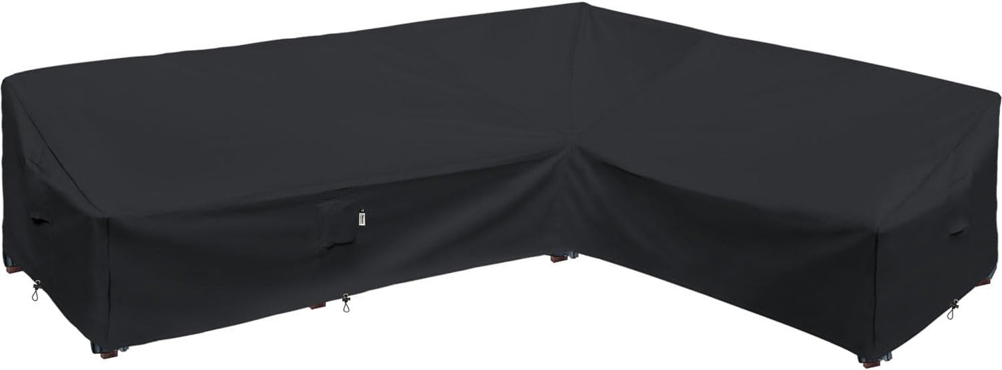 Patio Deck Box Cover, 63x30 Inch Fire Pit Covers with Straps and Handles, Waterproof Heavy Duty Outdoor Furniture Winter Cover for Keter, Suncast, Lifetime Container