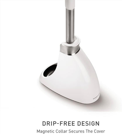 simplehuman Toilet Brush with Caddy, Stainless Steel, White