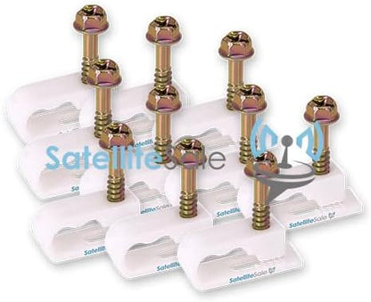 SatelliteSale Single Screw White Clips for Ethernet Internet Telephone Cable TV Wire Cable Management 100 Pcs