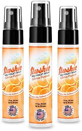 Flushie Pre-Toilet Spray Travel Size Toiletries Bathroom Spray for Toilet Deodorizer Traveling Essentials - Poop Odor Eliminator (Linen, 1oz 3pack)