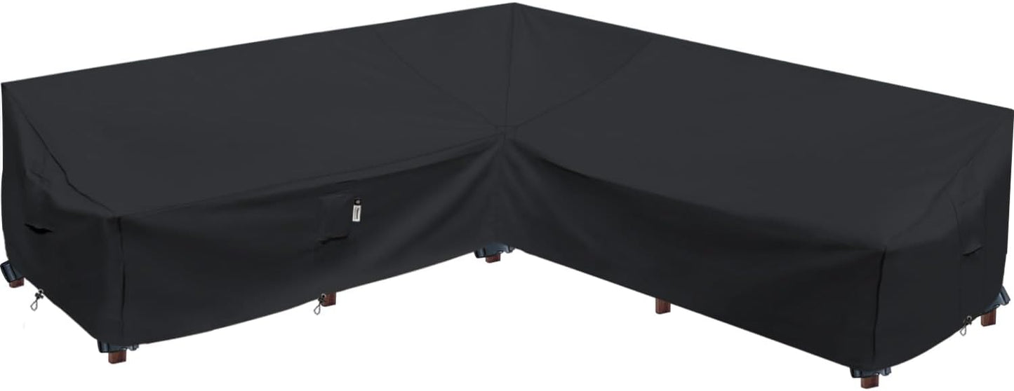 Patio Deck Box Cover, 63x30 Inch Fire Pit Covers with Straps and Handles, Waterproof Heavy Duty Outdoor Furniture Winter Cover for Keter, Suncast, Lifetime Container