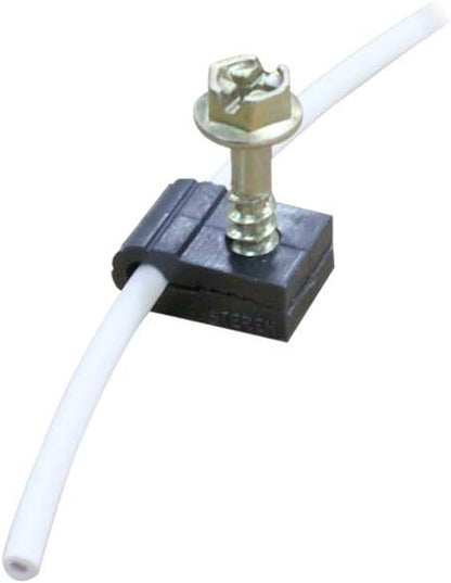 STEREN Coaxial Cable Clips - Cable Holder - Wire Clips - Siding Clips For Hanging - Cord Holder For Desk - Cable Clamps - Cord Clip - Wire Organizer Clips - Tv Mount Screws - Black - 100 Pack