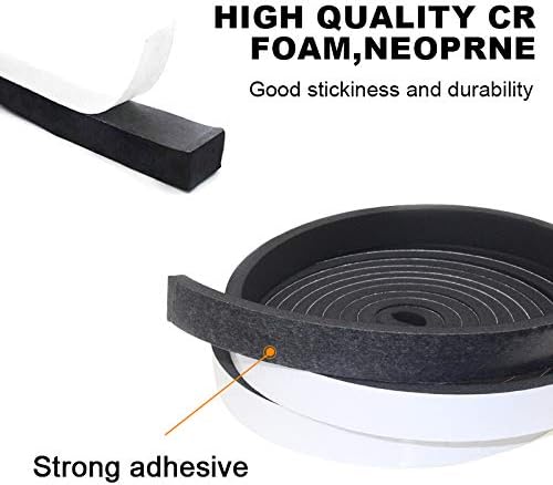 Weather Stripping Door Seal Strip for Doors and Windows, 1In x 1/8In x 33Ft x 2 Roll Foam Insulation Tape Self Adhesive,Sound Proof,Weatherstrip,Pipe Cooling, Air Conditioning Seal Strip - Colors A