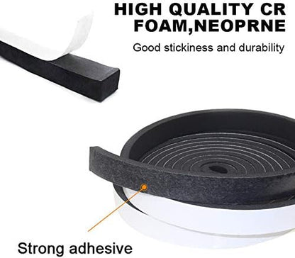 Weather Stripping Door Seal Strip for Doors and Windows, 1In x 1/8In x 33Ft x 2 Roll Foam Insulation Tape Self Adhesive,Sound Proof,Weatherstrip,Pipe Cooling, Air Conditioning Seal Strip - Colors B