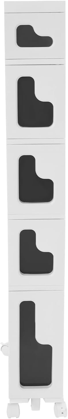 1 Tier Slim Bathroom Storage Cabinet, 15.7" L X 6.3" W X 16.9" H Slim Rolling Cart, 66.14 Lbs Load-Bearing Capacity Narrow Storage Cabinet for Living Room, Kitchen, Bathroom, Office